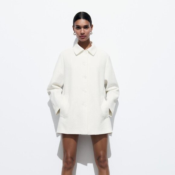 Zara Jackets & Blazers - Zara Women TEXTURED COAT Size M NEW WITH TAG!